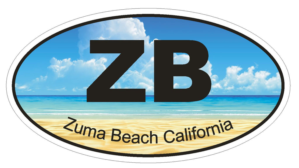 Zuma Beach California Oval Bumper Sticker or Helmet Sticker D1221 Euro Oval - Winter Park Products