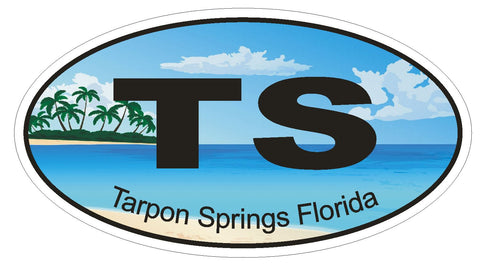 Tarpon Springs Florida Oval Bumper Sticker or Helmet Sticker D1178 - Winter Park Products