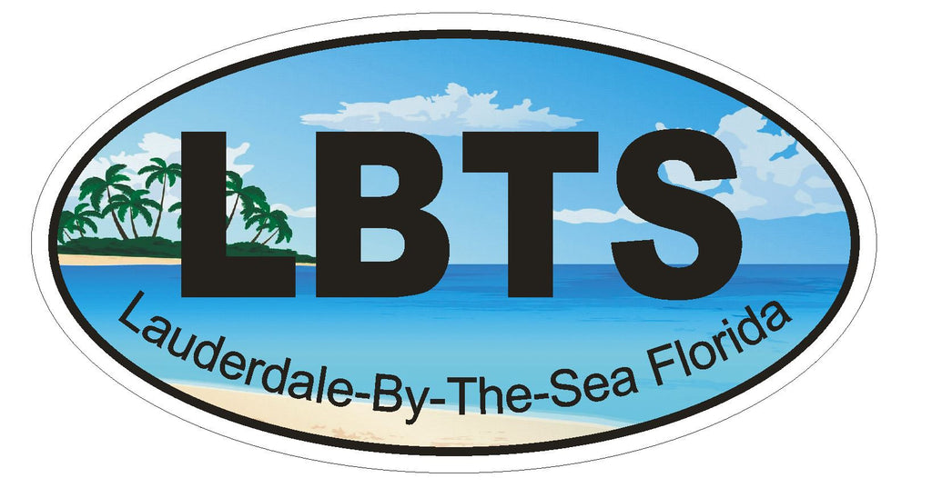 Lauderdale By The Sea Florida Oval Bumper Sticker or Helmet Sticker D1233 Euro - Winter Park Products