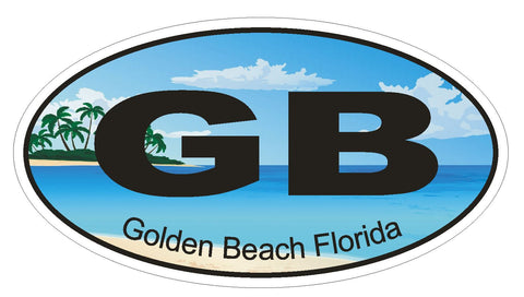 Golden Beach Florida Oval Bumper Sticker or Helmet Sticker D1201 - Winter Park Products