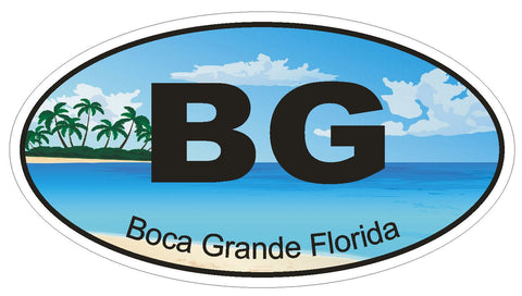 Boca Grande Florida Oval Bumper Sticker or Helmet Sticker D1189 - Winter Park Products
