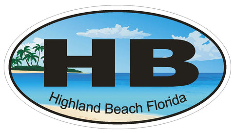 Highland Beach Florida Oval Bumper Sticker or Helmet Sticker D1204 - Winter Park Products