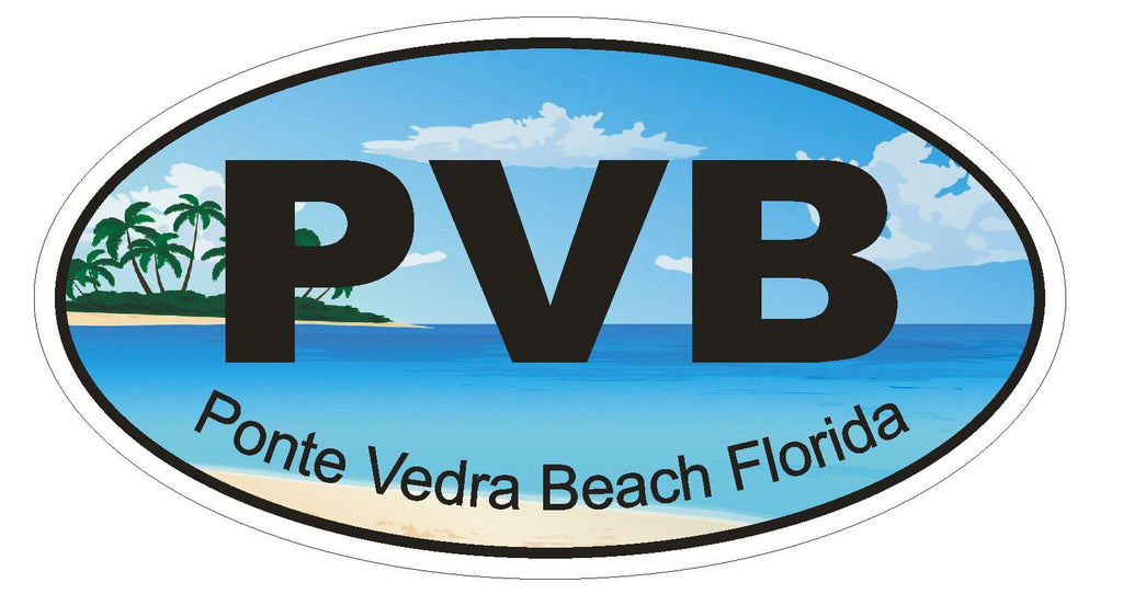 Ponte Vedra Beach Florida Oval Bumper Sticker or Helmet Sticker D1268 Euro Oval - Winter Park Products