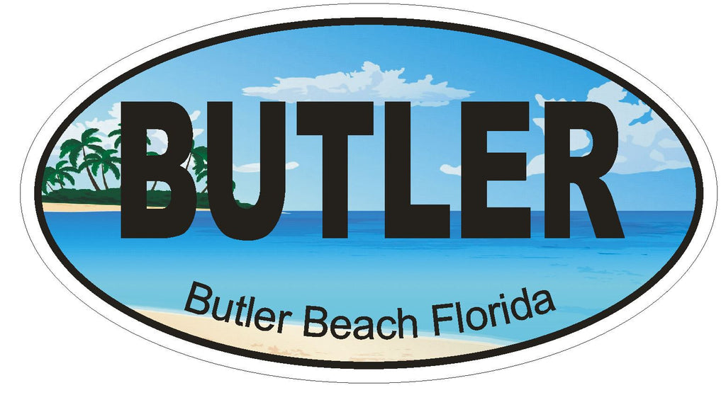 Butler Beach Florida Oval Bumper Sticker or Helmet Sticker D1192 - Winter Park Products