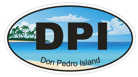 Don Pedro Island Florida Oval Bumper Sticker or Helmet Sticker D1197 - Winter Park Products