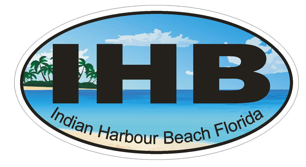 Indian Harbour Beach Florida Oval Bumper Sticker or Helmet Sticker D1209 - Winter Park Products