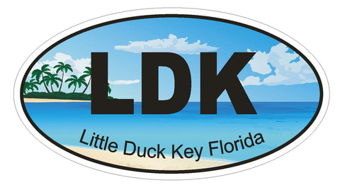 Little Duck Key Florida Oval Bumper Sticker or Helmet Sticker D1235 Euro Oval - Winter Park Products