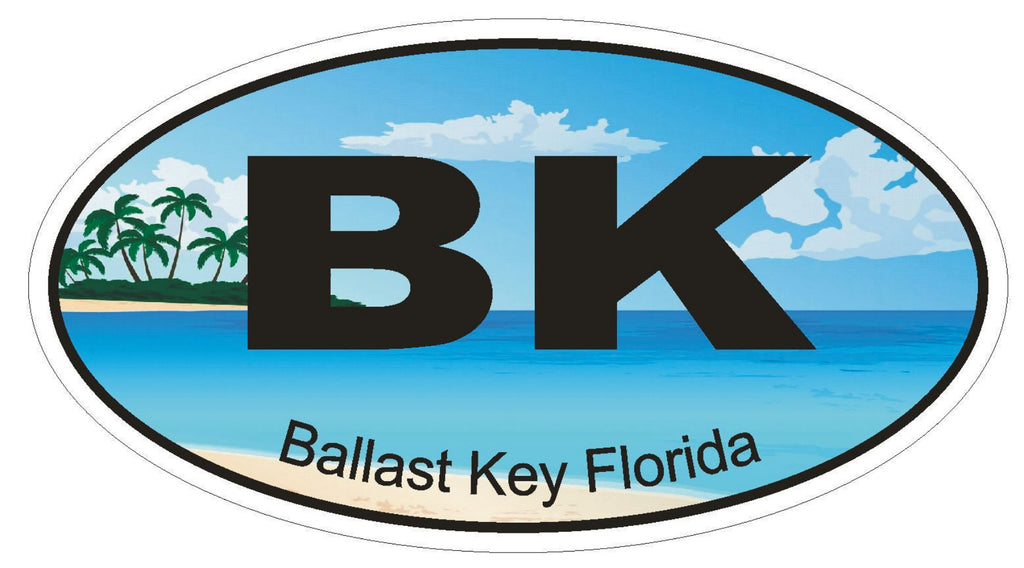 Ballast Key Florida Oval Bumper Sticker or Helmet Sticker D1184 - Winter Park Products